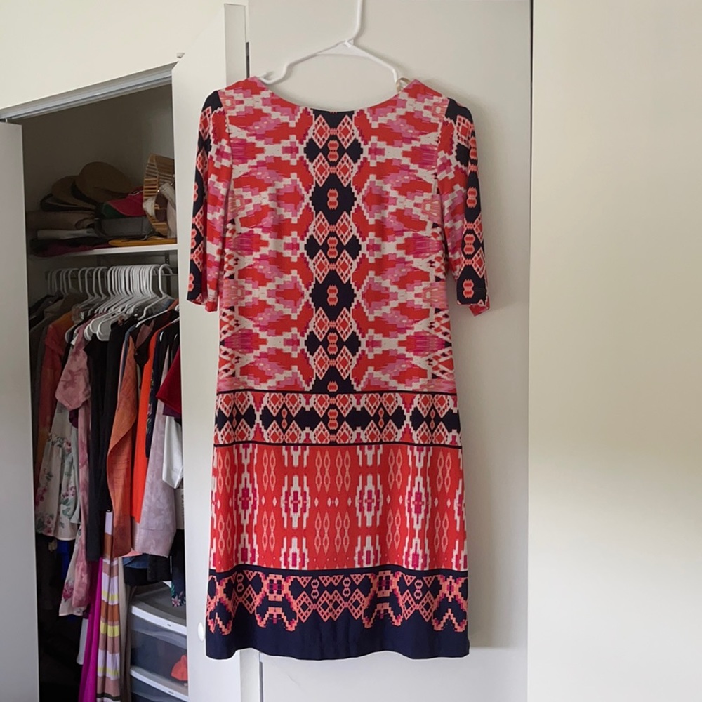Eliza J Aztec tribal shift dress